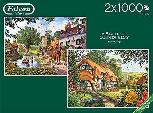A Beautiful Summer's Day – 2 X 1000 Piece Jigsaw Puzzles (Falcon De Luxe)