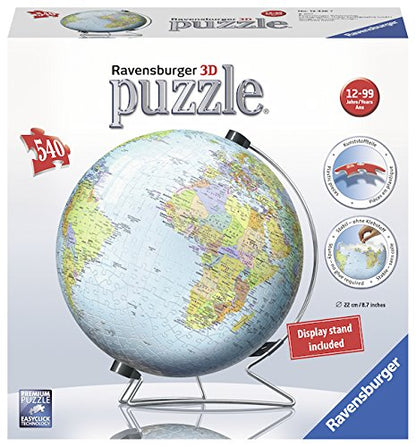 Ravensburger The World on V-Stand Globe - 540 Piece 3D Jigsaw Puzzle