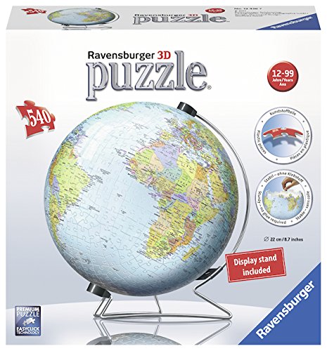 The World on V-Stand Globe – 540 Piece Jigsaw Puzzle (Ravensburger)