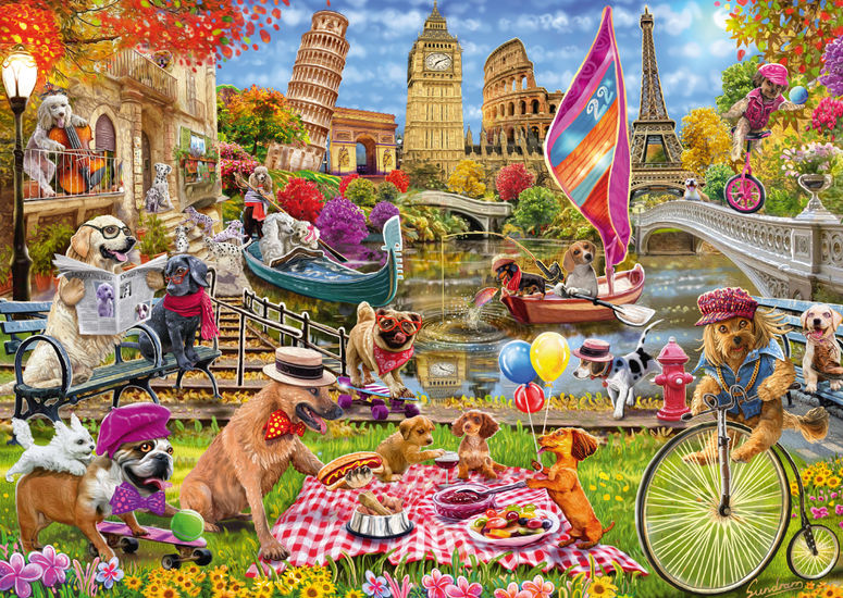 Dog Mania by Steve Sundram – 1000 Piece Jigsaw Puzzle (Schmidt)