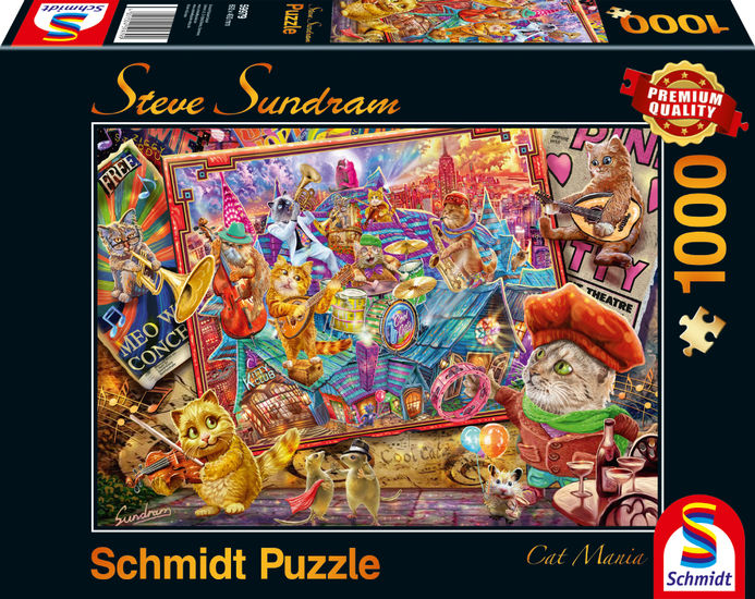 Cat Mania by Steve Sundram – 1000 Piece Jigsaw Puzzle (Schmidt)