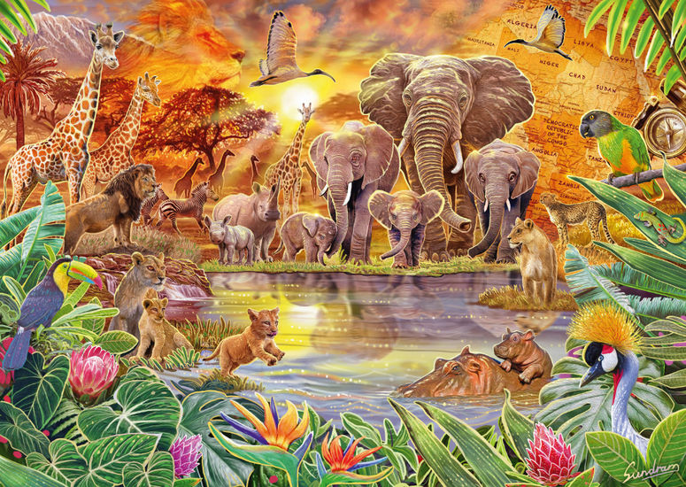African Kingdom by Steve Sundram – 1000 Piece Jigsaw Puzzle (Schmidt)