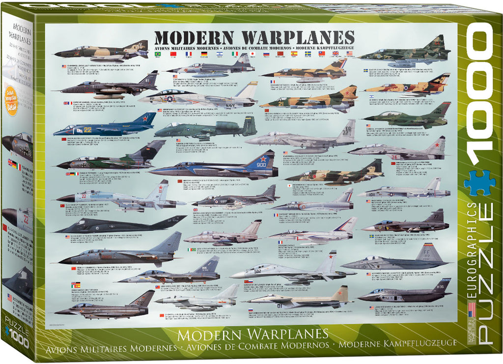 Modern Warplanes – 1000 Piece Jigsaw Puzzle (Eurographics)
