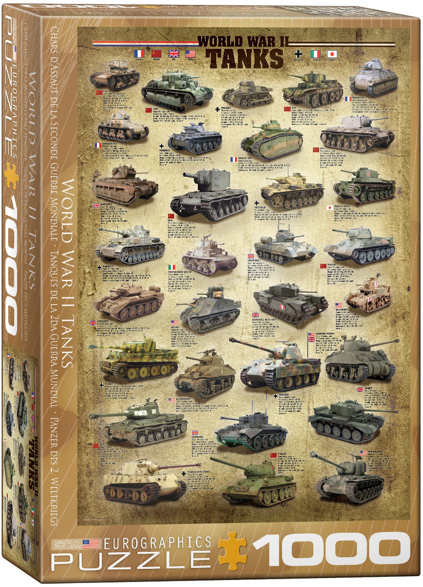 World War II Tanks – 1000 Piece Jigsaw Puzzle (Eurographics)