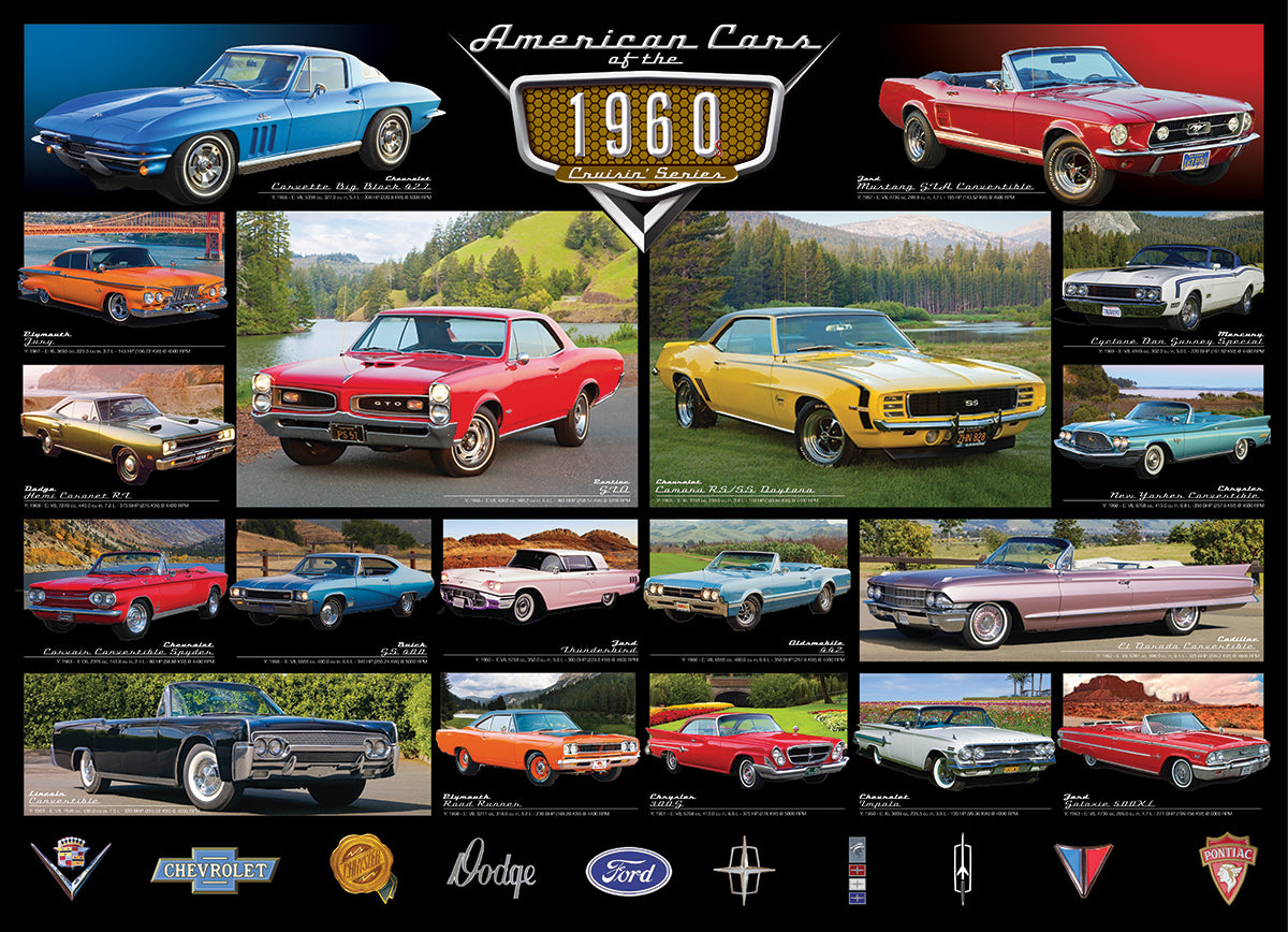 American Cars of the 1960s – 1000 Piece Jigsaw Puzzle (Eurographics)
