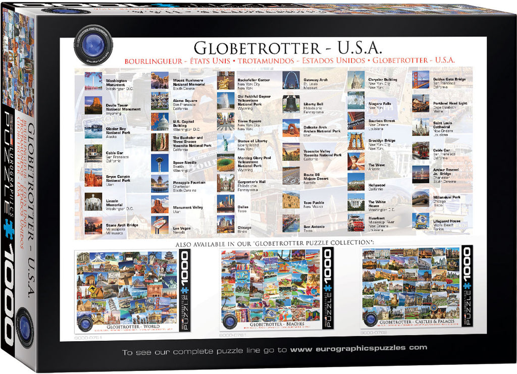 Globetrotter USA – 1000 Piece Jigsaw Puzzle (Eurographics)