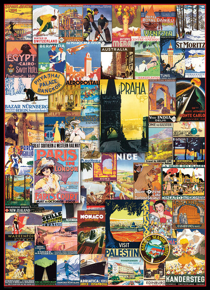 Eurographics - Travel Around the World Vintage Posters - 1000 Piece Jigsaw Puzzle