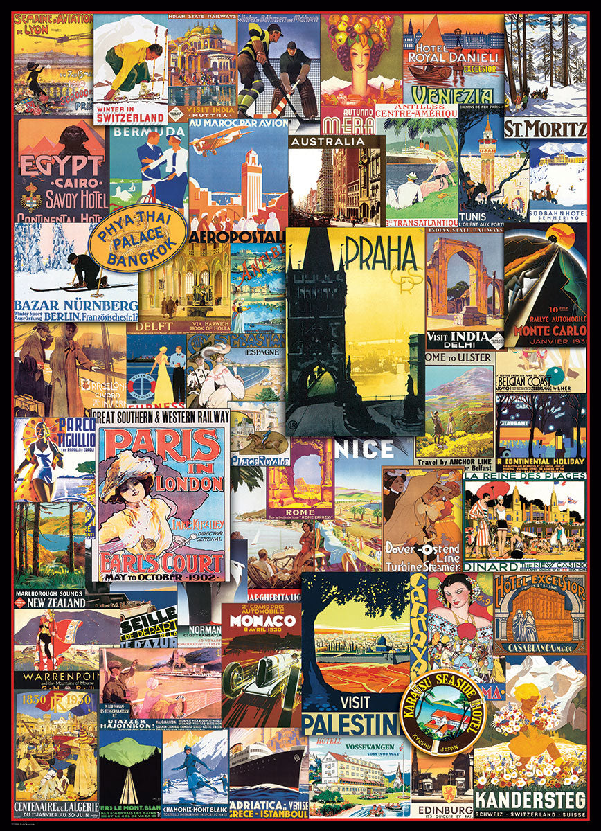 Travel Around the World Vintage Posters – 1000 Piece Jigsaw Puzzle (Eurographics)