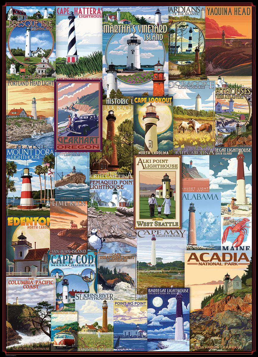 Lighthouses Vintage Posters – 1000 Piece Jigsaw Puzzle (Eurographics)