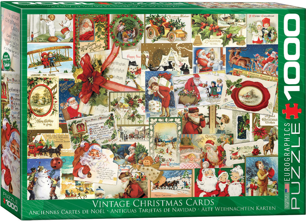 Vintage Christmas Cards – 1000 Piece Jigsaw Puzzle (Eurographics)