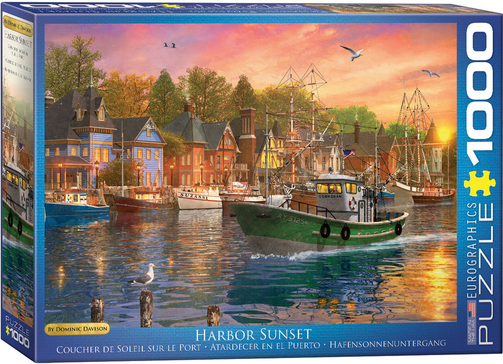 Harbor Sunset by Dominic Davison – 1000 Piece Jigsaw Puzzle (Eurographics)
