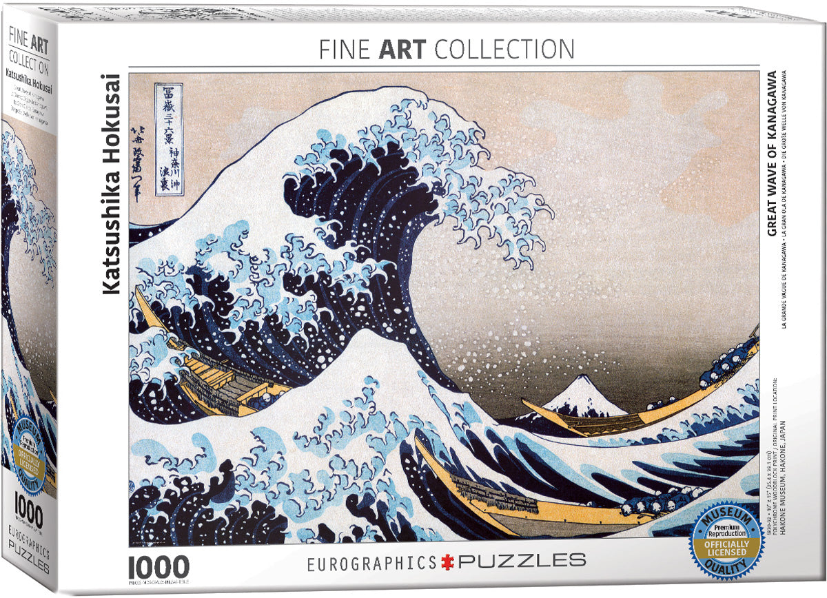 Great Wave of Kanagawa by Katsushika Hokusai – 1000 Piece Jigsaw Puzzle (Eurographics)