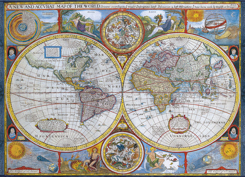 Artwork: Antique World Map – 1000 Piece Jigsaw Puzzle (Eurographics)