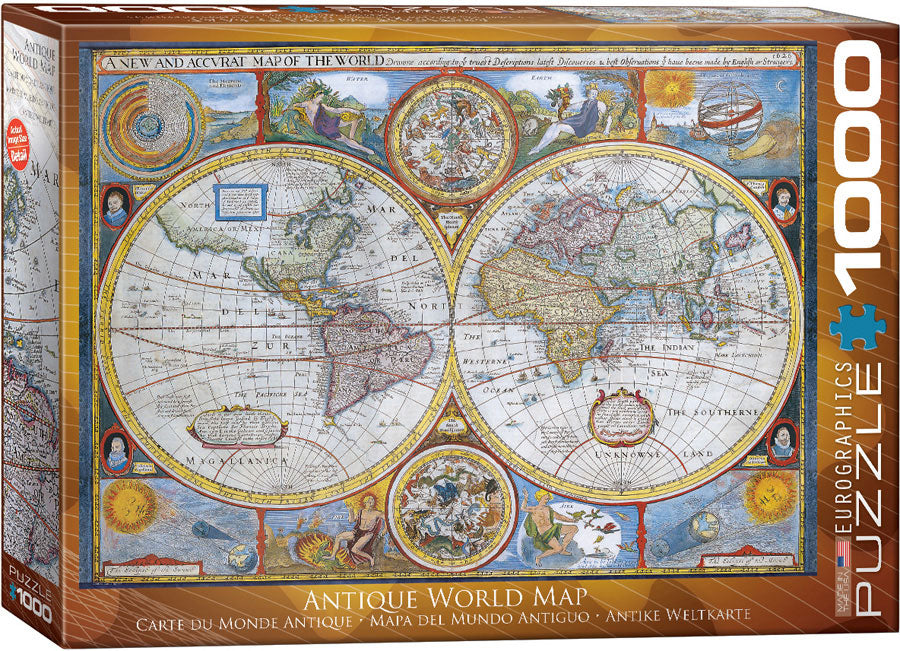 Antique World Map – 1000 Piece Jigsaw Puzzle (Eurographics)