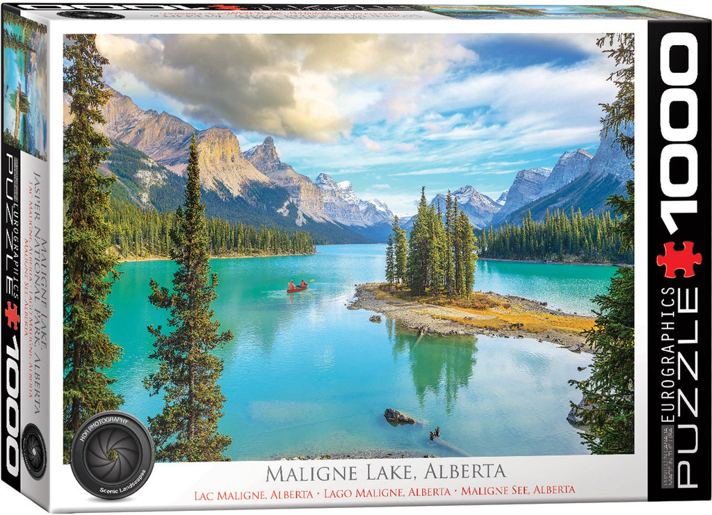 Maligne Lake, Alberta – 1000 Piece Jigsaw Puzzle (Eurographics) - Completed Puzzle