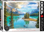 Maligne Lake, Alberta – 1000 Piece Jigsaw Puzzle (Eurographics) - Completed Puzzle
