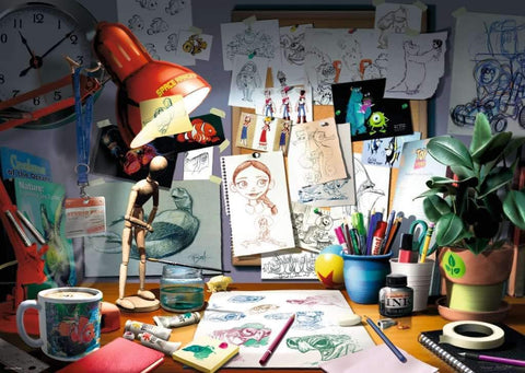 Artwork: Disney Pixar The Artist?s Desk – 1000 Piece Jigsaw Puzzle (Ravensburger)
