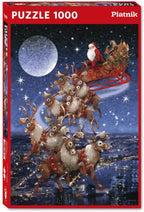 Santa's Flying Sleigh – 1000 Piece Jigsaw Puzzle (Piatnik) - Completed Puzzle