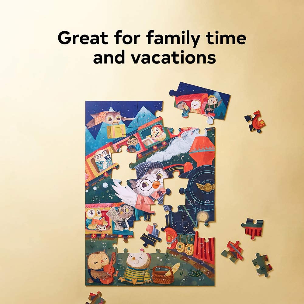 Galison - Piece It Together Family Puzzle: Owl Aboard! - 60 Piece Jigsaw Puzzle