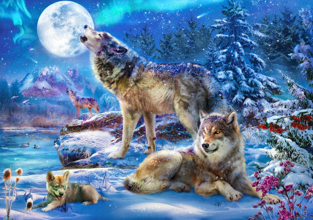 1500 Pc Puzzles Rgs Wolves Bluebird Puzzle 70147 Winter Wolf Family 1500 piece jigsaw puzzle ...