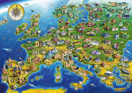Bluebird Puzzle - European Landmarks - 1000 piece jigsaw puzzle