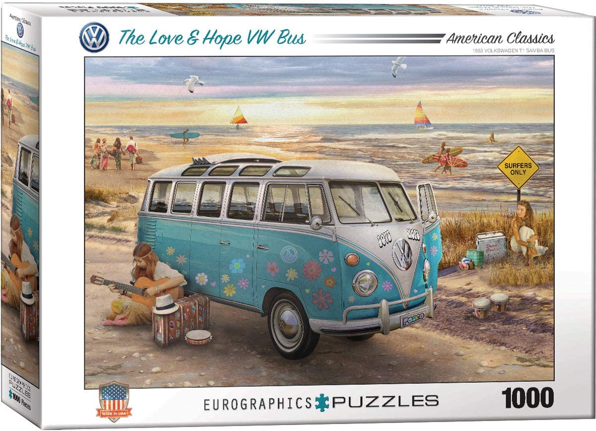 Eurographics - The Love & Hope VW Bus by Greg Giordan - 1000 Piece Jigsaw Puzzles