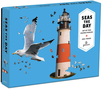 Galison - Seas The Day 2 in 1 Shaped Puzzle