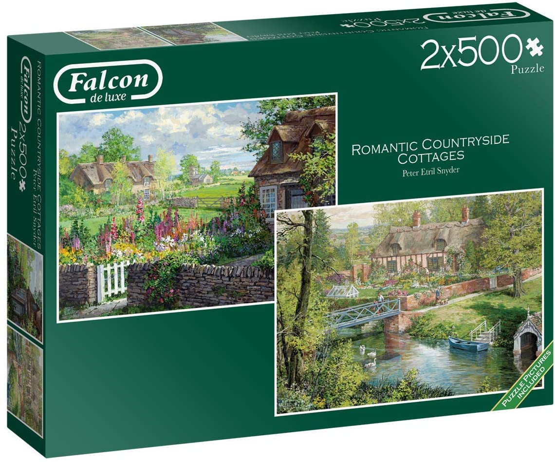 Falcon De Luxe - Romantic Countryside Cottages - 2 X 500 Piece Jigsaw Puzzles