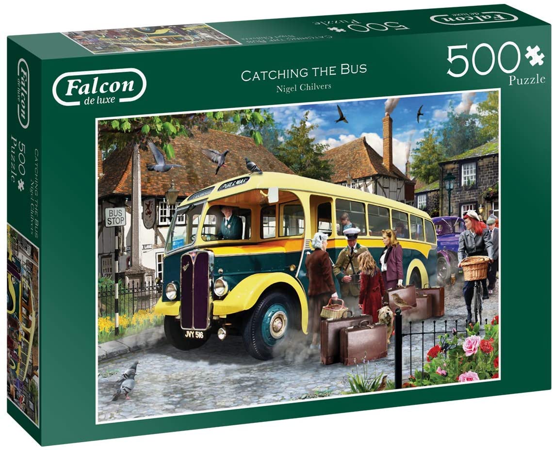 Catching The Bus – 500 Piece Jigsaw Puzzle (Falcon De Luxe)