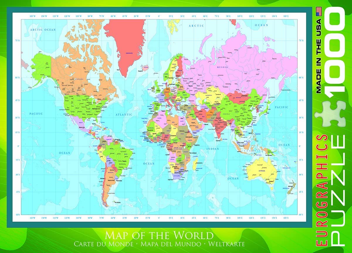 Eurographics - Modern Map of the World - 1000 Piece Jigsaw Puzzle ...