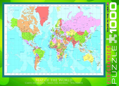 Modern Map of the World – 1000 Piece Jigsaw Puzzle (Eurographics)