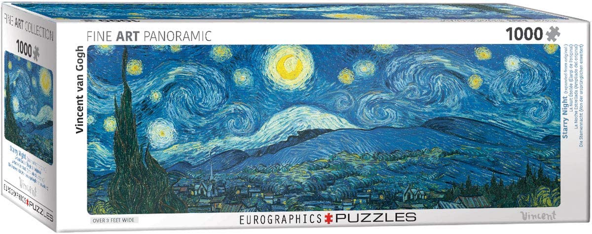 Eurographics - Starry Night Panorama (Expanded from original) by Vincent van Gogh - 1000 Piece Jigsaw Puzzle