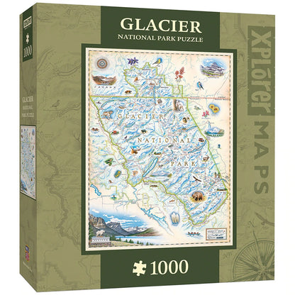 Master Pieces - Xplorer Maps - Glacier - 1000 Piece Jigsaw Puzzle