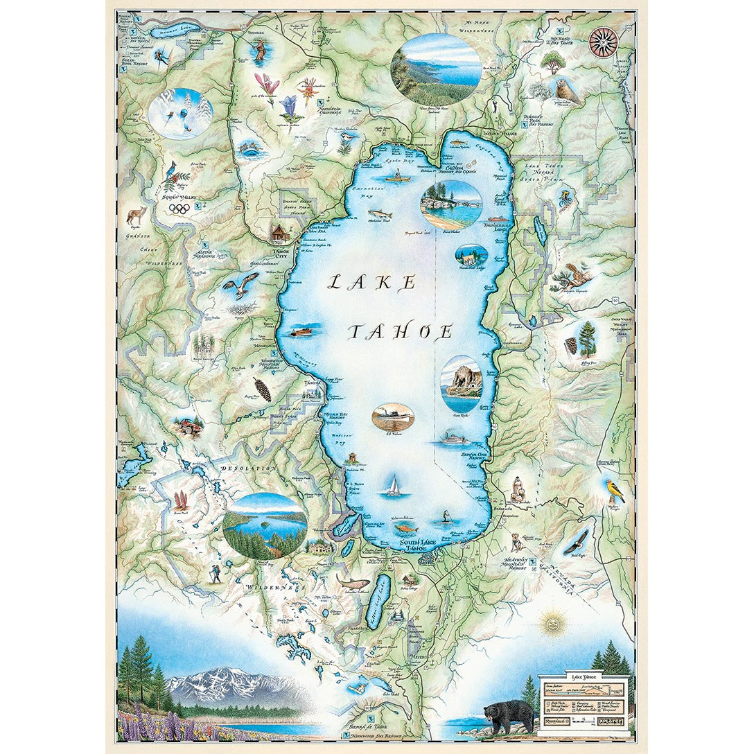 Master Pieces - Xplorer Maps - Lake Tahoe - 1000 Piece Jigsaw Puzzle