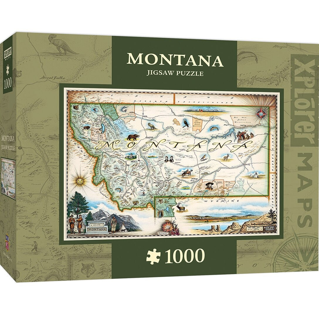 Master Pieces - Xplorer Maps - Montana - 1000 Piece Jigsaw Puzzle