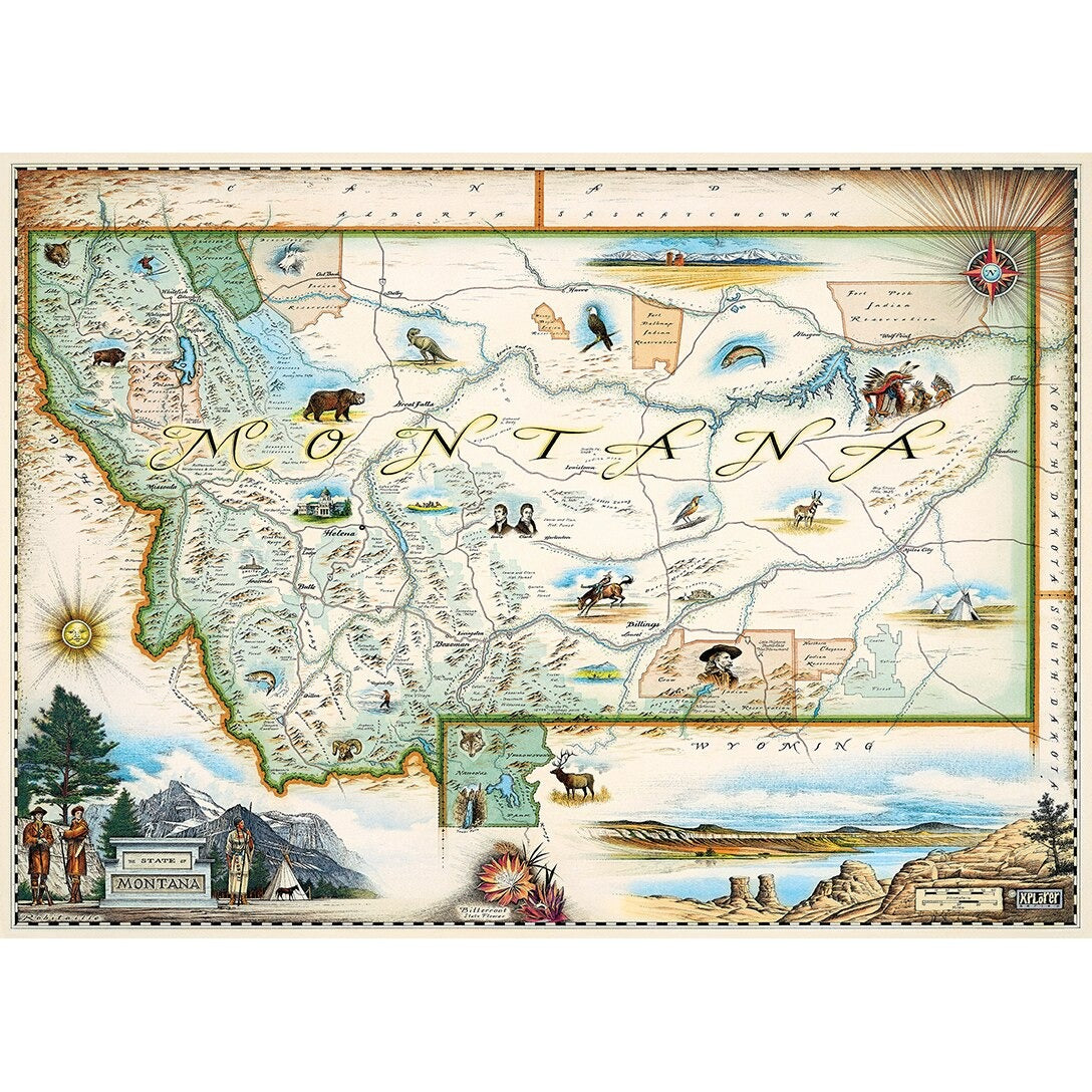Master Pieces - Xplorer Maps - Montana - 1000 Piece Jigsaw Puzzle ...