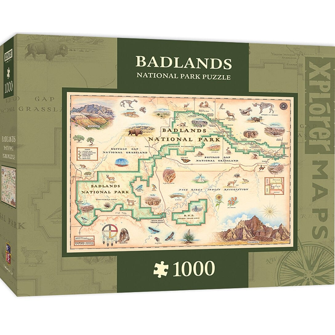 Master Pieces - Badlands Map - 1000 Piece Jigsaw Puzzle