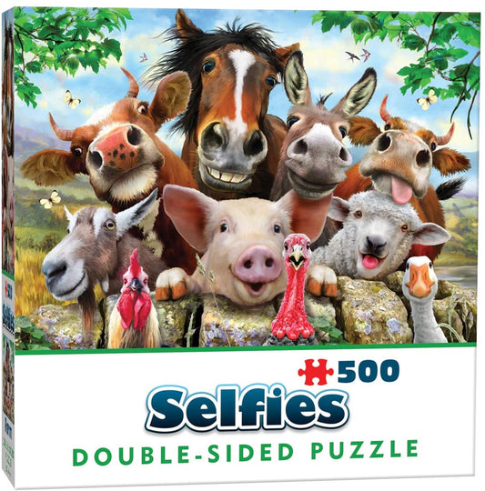 Cheatwell Games - Farm Selfie - Double-sided 500 Piece Jigsaw Puzzle