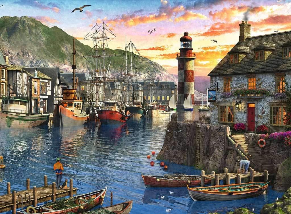 Sunrise at the Port – 500 Piece Jigsaw Puzzle (Ravensburger)