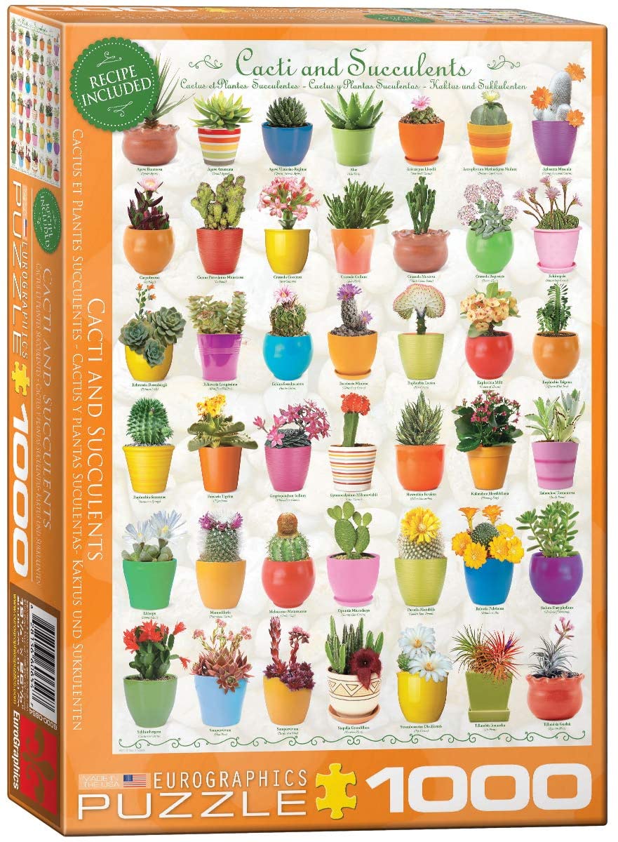 Cacti & Succulents PUZ – 1000 Piece Jigsaw Puzzle (Eurographics)