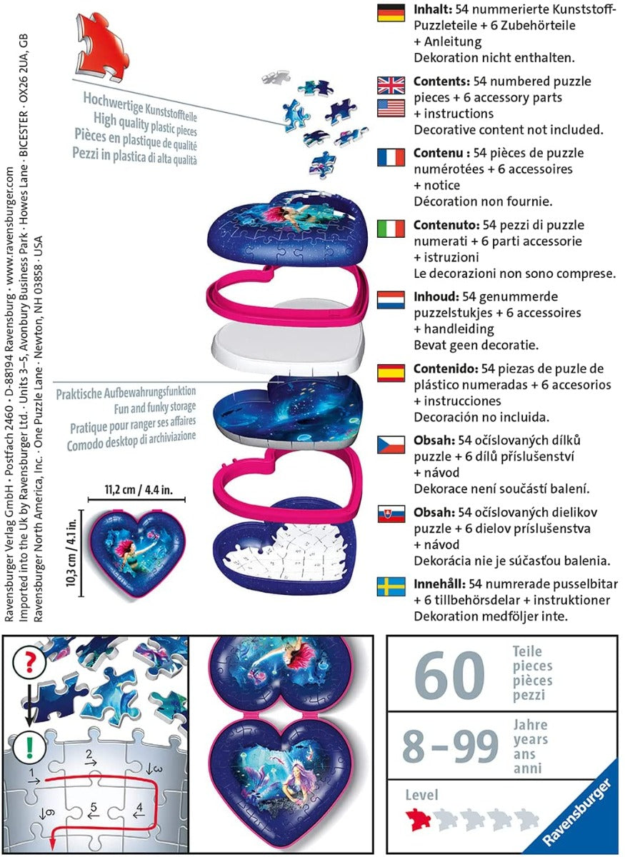 Mermaid Heart – Shaped 3D Jigsaw Puzzle (Ravensburger)
