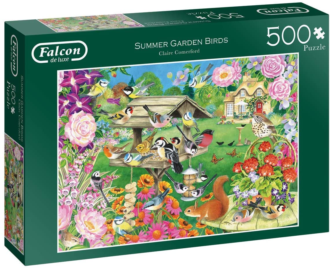 Falcon De Luxe - Summer Garden Birds - 500 Piece Jigsaw Puzzle