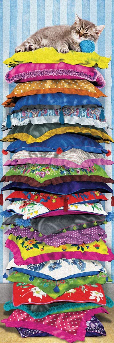 Fluffy Kitty on Pillows – 1000 Piece Jigsaw Puzzle (Eurographics)