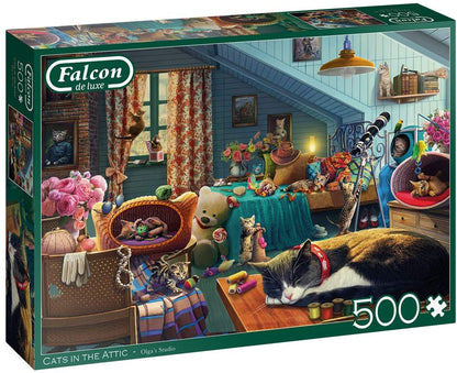 Falcon De Luxe - Cats in the Attic - 500 Piece Jigsaw Puzzle