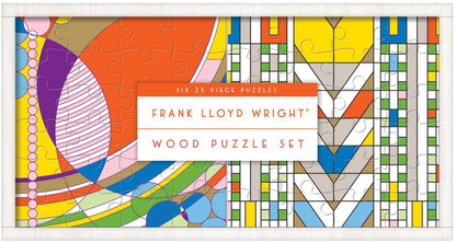 Galison - Frank Lloyd Wright - 6 x 25 Piece Wooden Jigsaw Puzzles