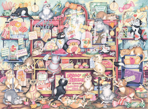 Crazy Cats Mr Catkin's Confectionery – 500 Piece Jigsaw Puzzle (Ravensburger)