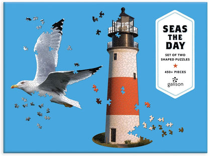 Galison - Seas The Day 2 in 1 Shaped Puzzle