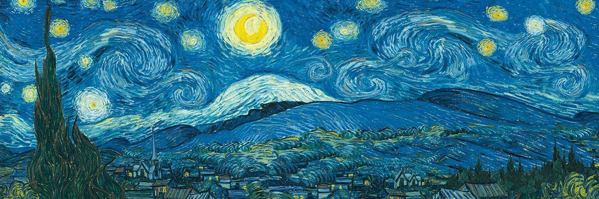 Eurographics - Starry Night Panorama (Expanded from original) by Vincent van Gogh - 1000 Piece Jigsaw Puzzle