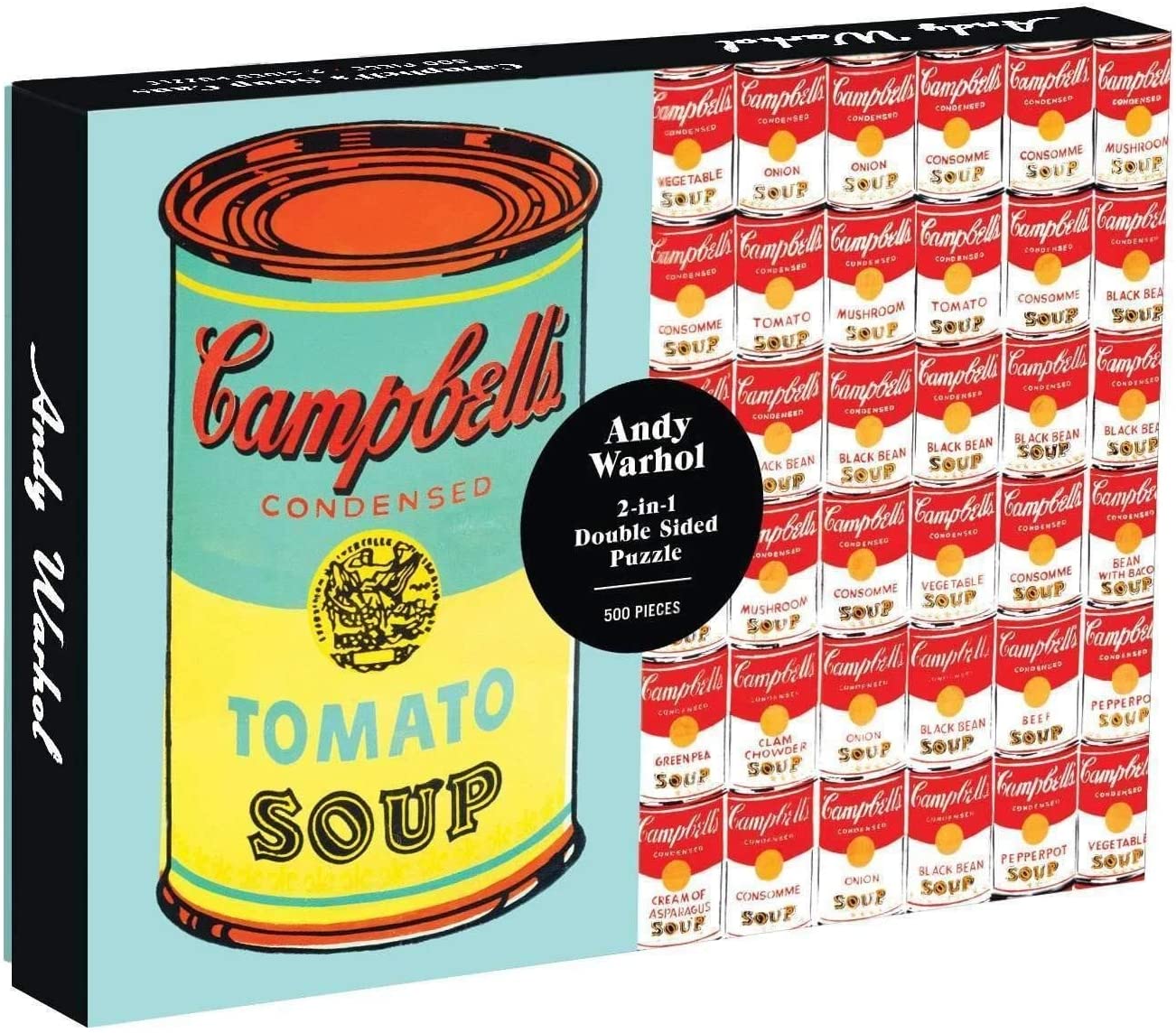 Galison - Andy Warhol Soup Can - 2-sided 500 Piece Jigsaw Puzzle