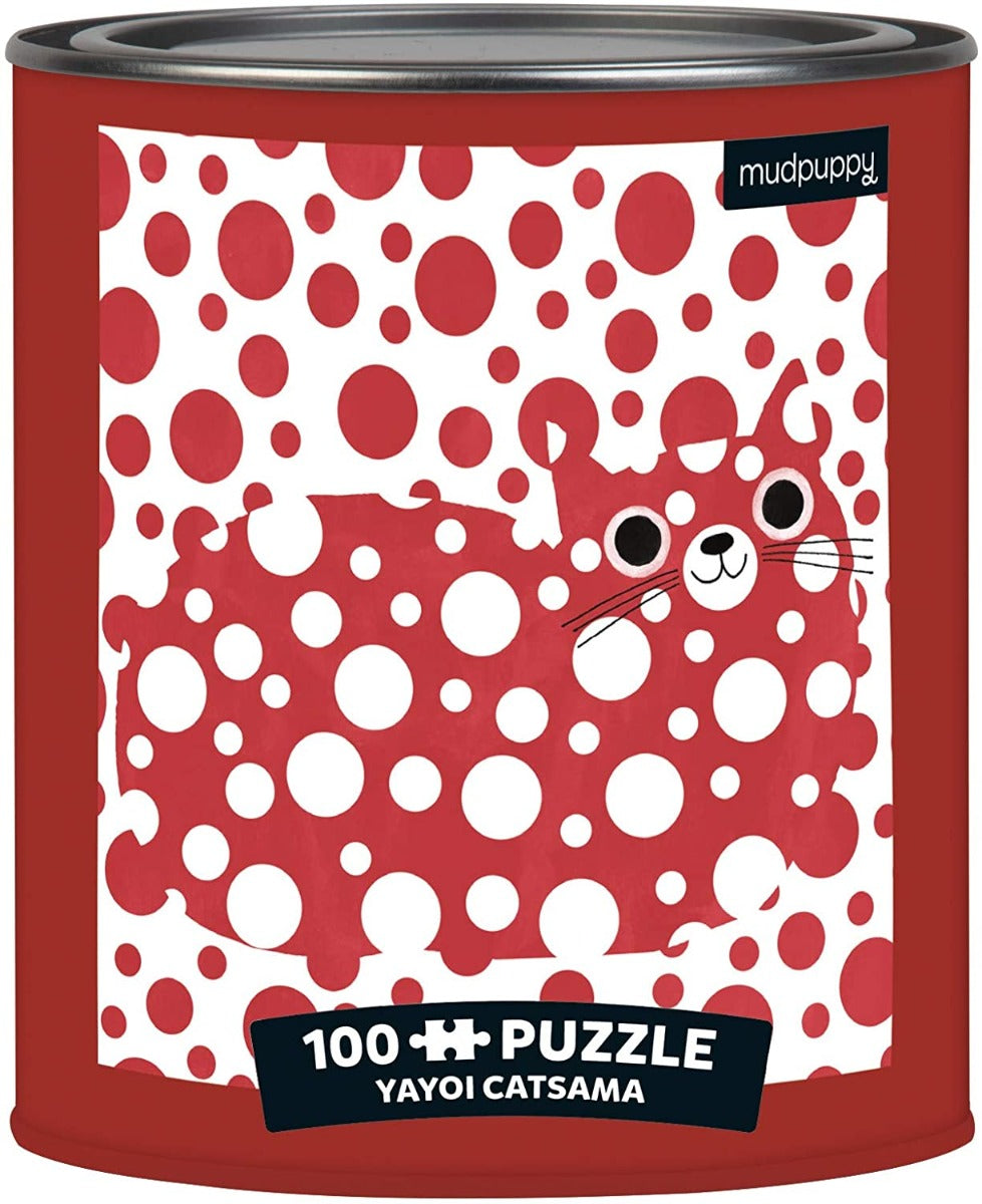 Galison - Yayoi Catsama Artsy Cats - 100 Piece Jigsaw Puzzle in a Tin